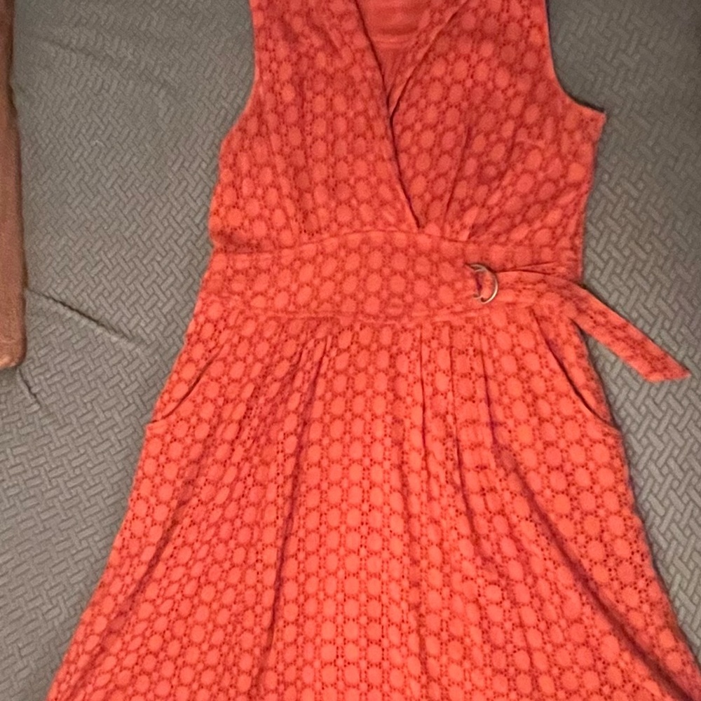Anthropologie Elegant Coral Sleeveless Summer Dress!